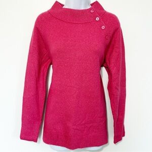 NWT TALBOTS Raglan Funnel Neck Sweater in Fuchsia Medium